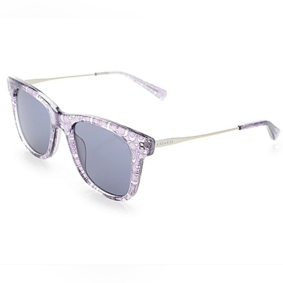 COACH LEGACY STRIPE SQUARE VIOLET/ PURPLE GLITTER SIGNATURE C  SUNGLASSES - Picture 1 of 8